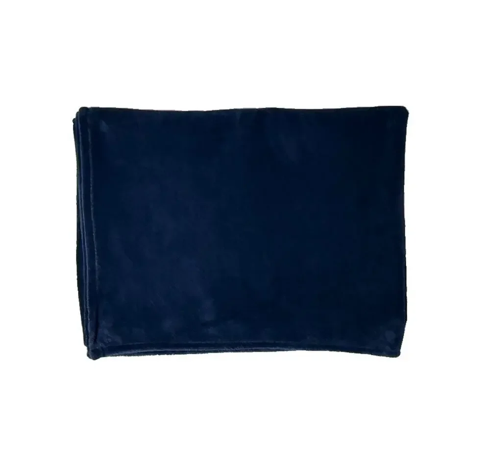 Kate Spade Queen Size Fleece Coverlet Plush Navy Blue Soft Fleece Throw Blanket